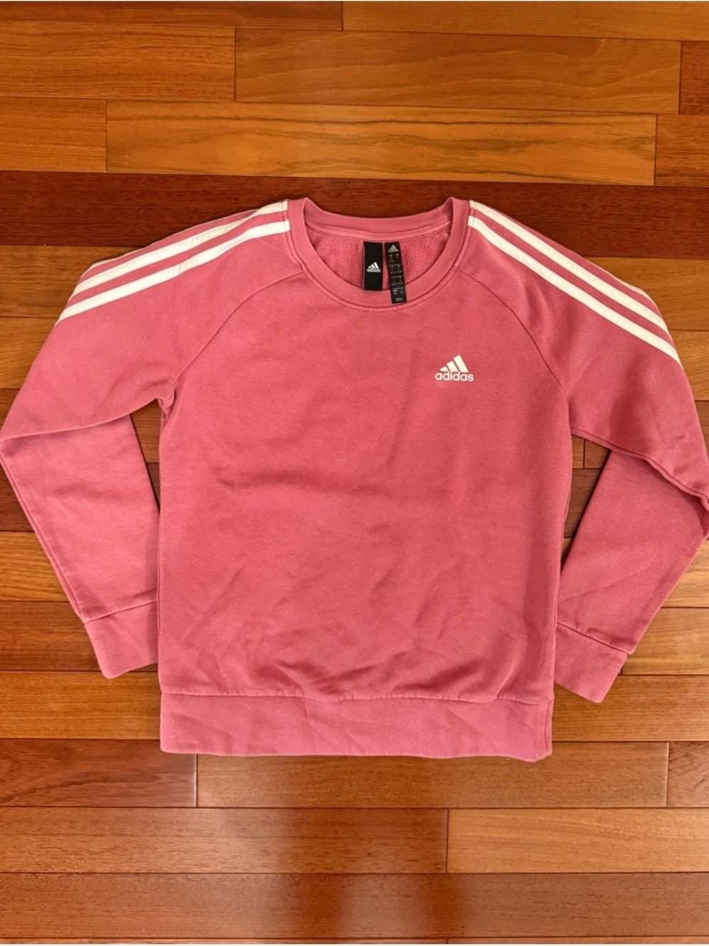 Adidas 3-Stripe Crewneck Sweatshirt Mauve Pink - Women’s Small